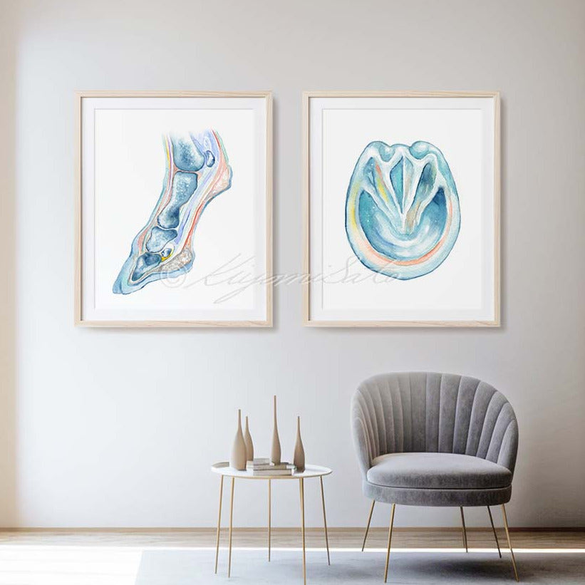 Horse foot Art Poster Set of 2