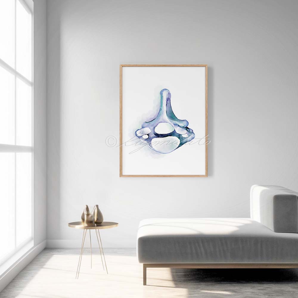 Cervical vertebra Blue abstract art poster