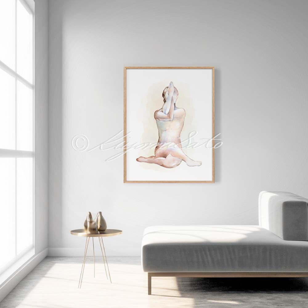 Meditation Pose Art Poster, Yoga, Orthopedics Decor