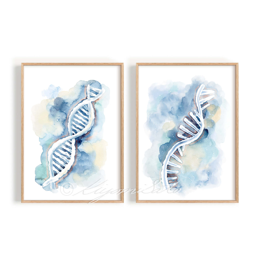 DNA RNA Abstract Art Poster Set