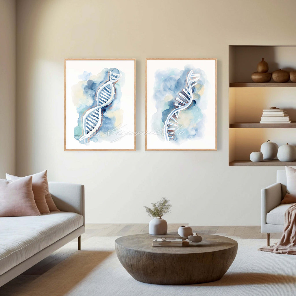 DNA RNA Abstract Art Poster Set