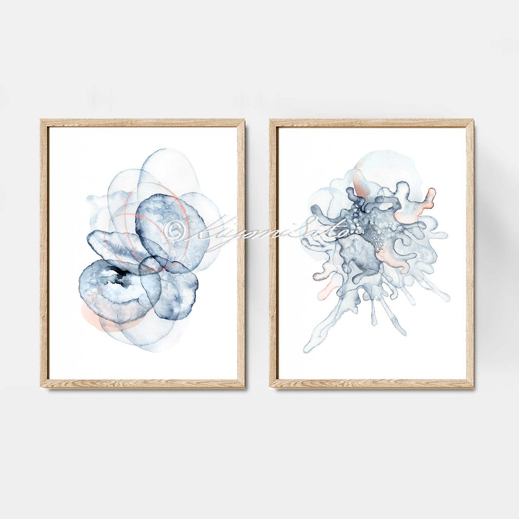 Resting Platelets & Activated Platelets Set of 2, Blood Cells Art