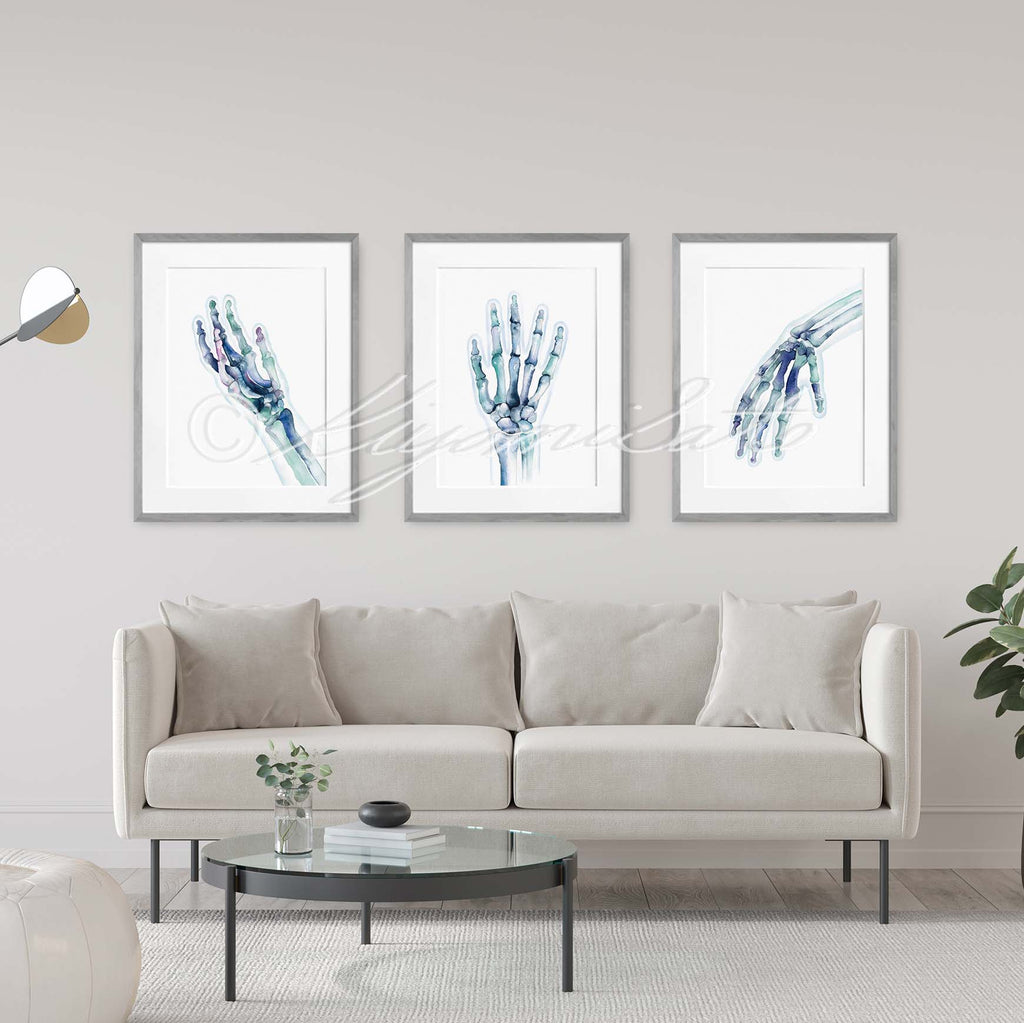 Hand Bones Posters Set of 3