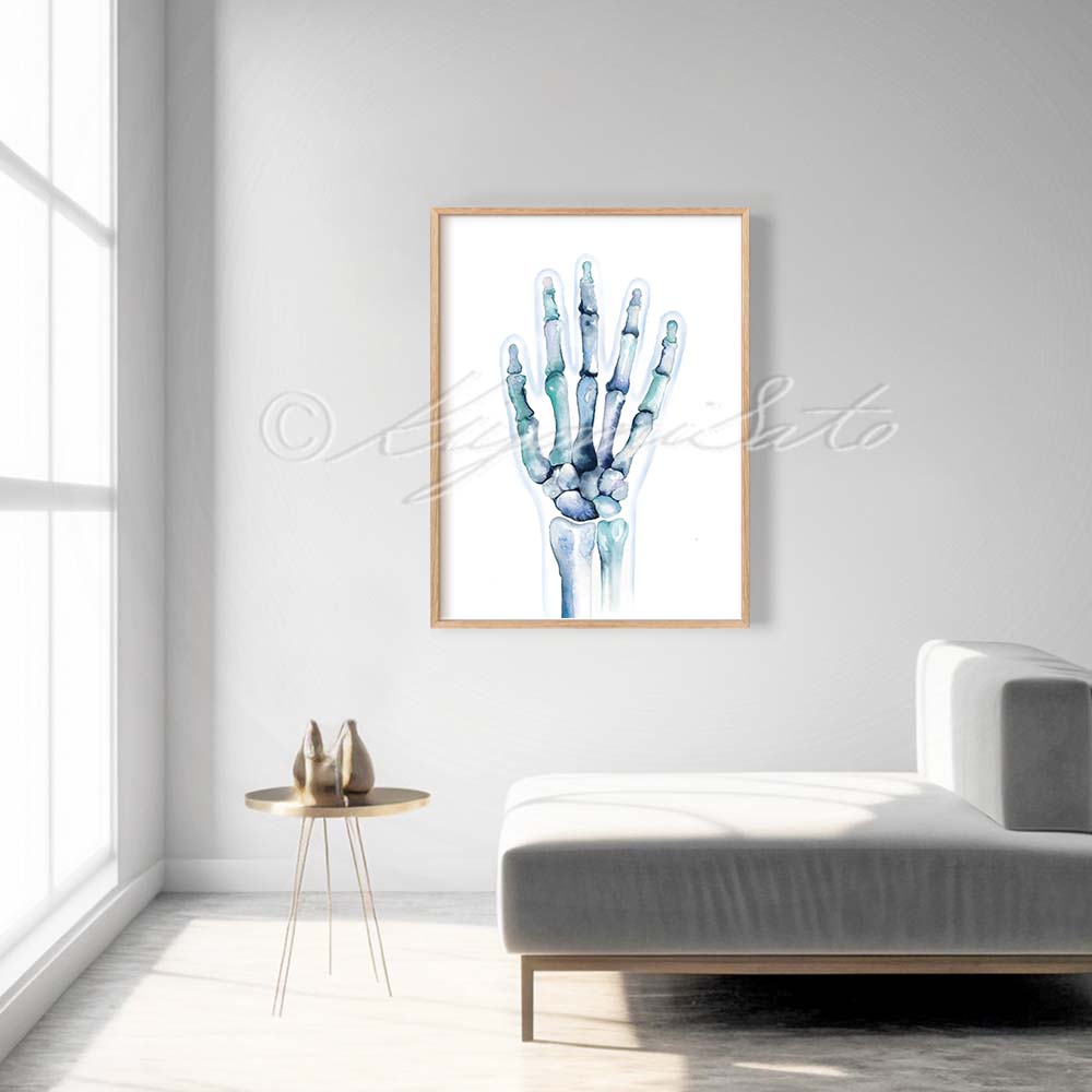 Abstract Art Hand Bones Posterior View