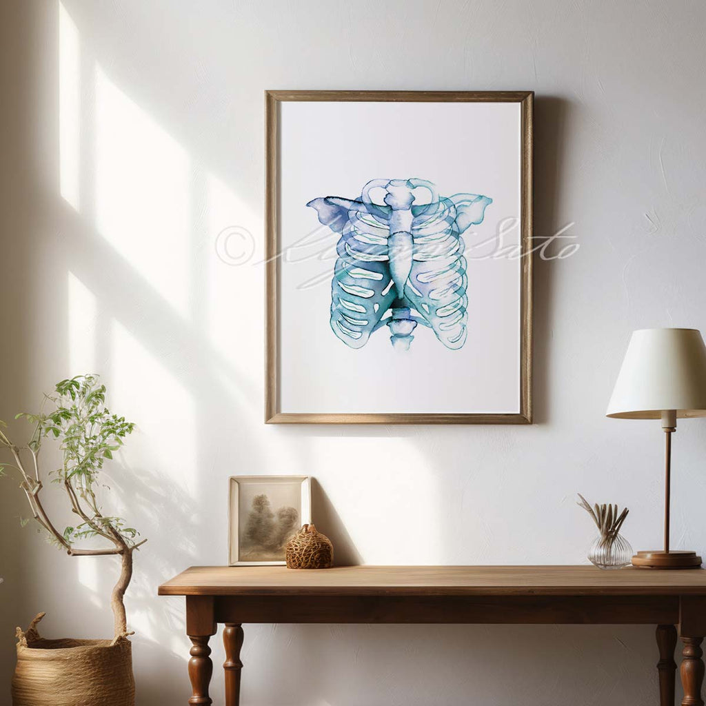 Intercostal Nerves Watercolor Abstract Art Poster