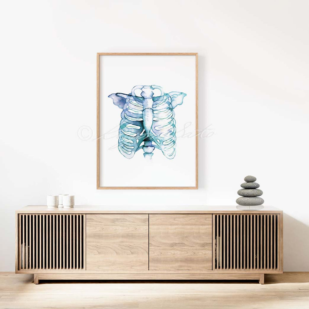 Intercostal Nerves Watercolor Abstract Art Poster