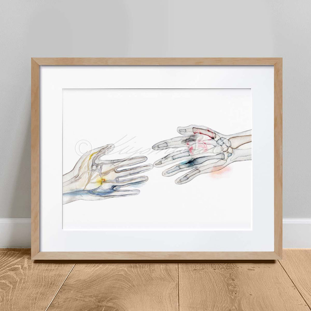 Hand bones and Palmar arteries Abstract Art, Occupational Therapy Art, Physical Therapy Art, OT Gift, PT decor