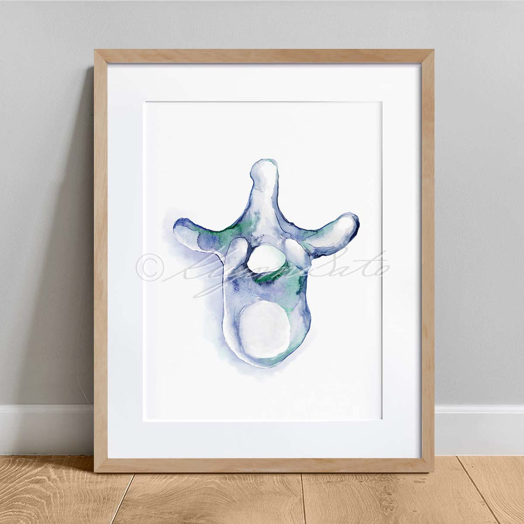 Thoracic vertebra Blue abstract art poster