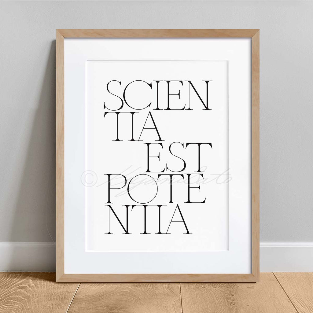 Scientia est Potentia Typography Poster