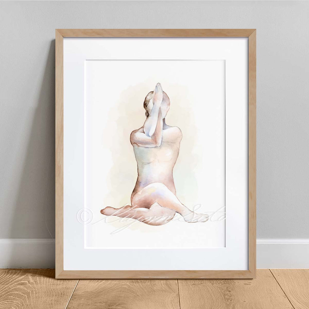 Meditation Pose Art Poster, Yoga, Orthopedics Decor