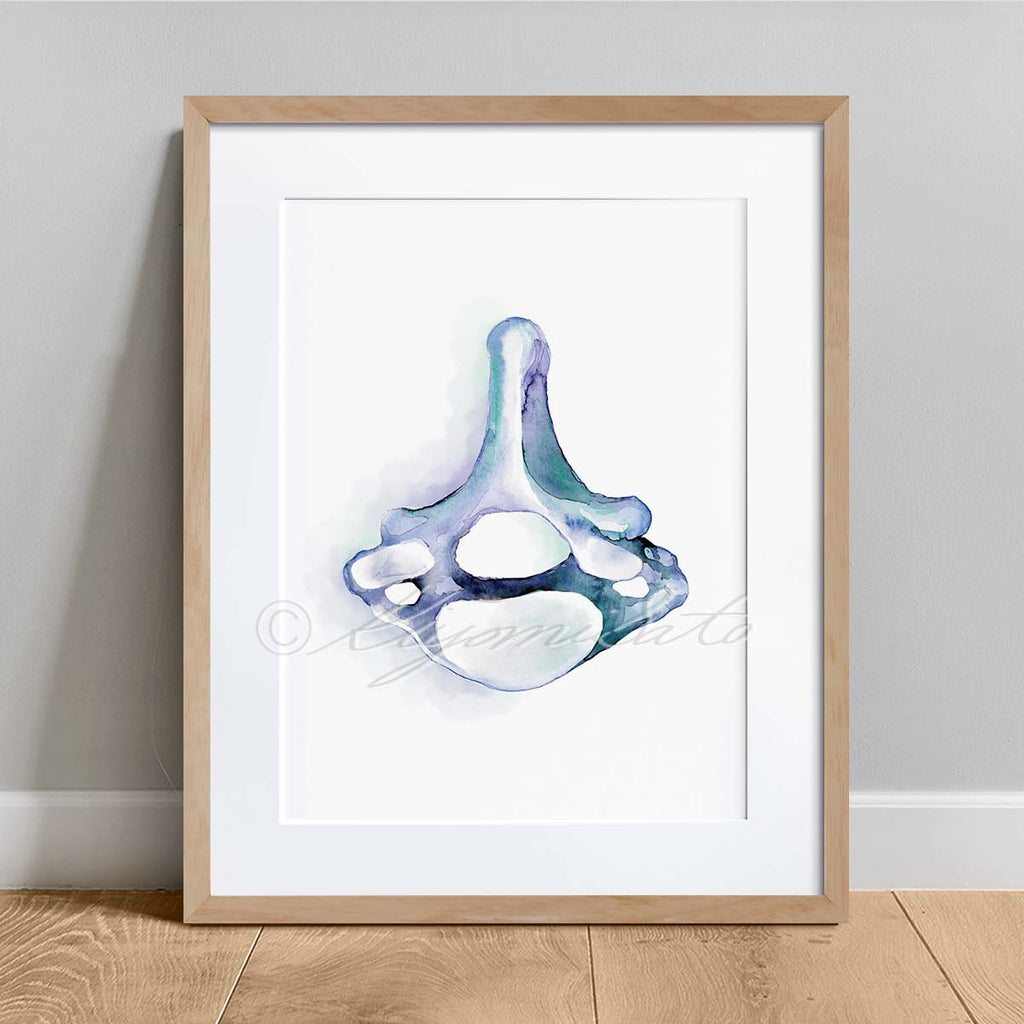 Cervical vertebra Blue abstract art poster