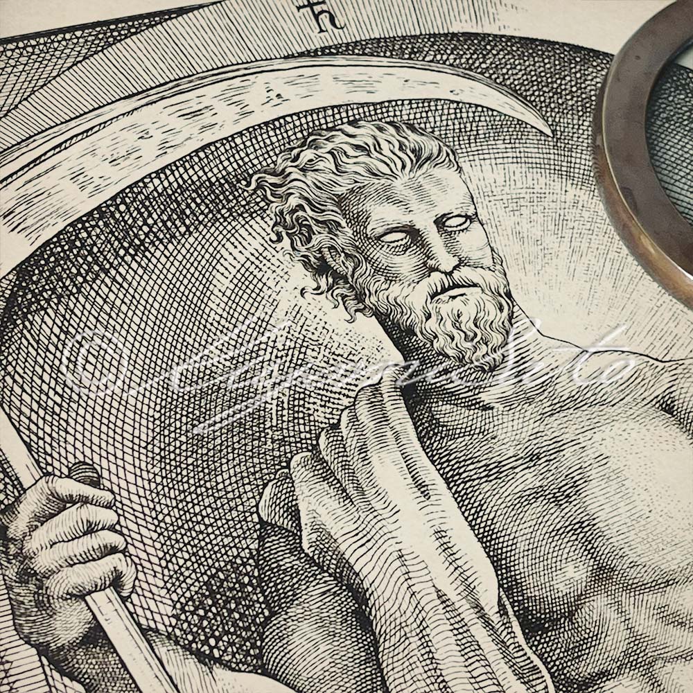 Saturn Art Print, Cronus Mythology Illustration