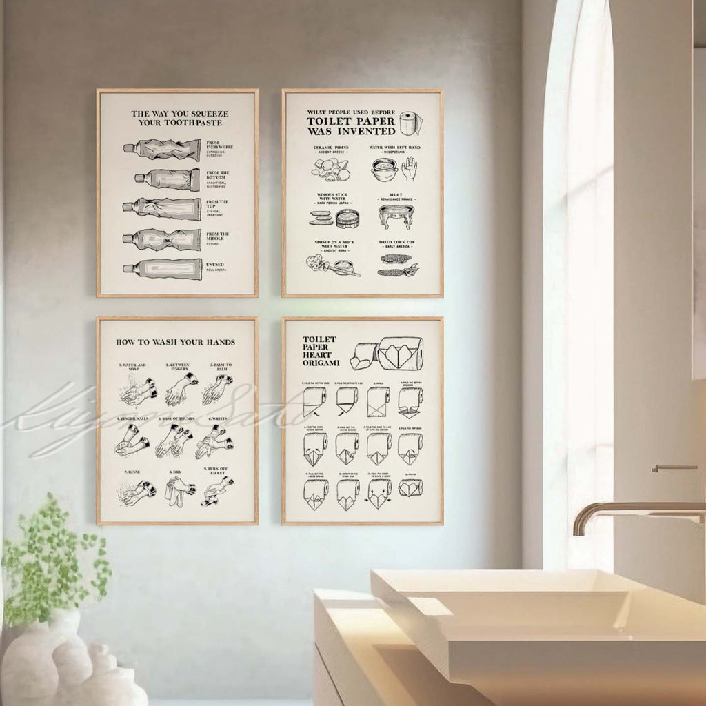 Bathroom Art Print set of 4