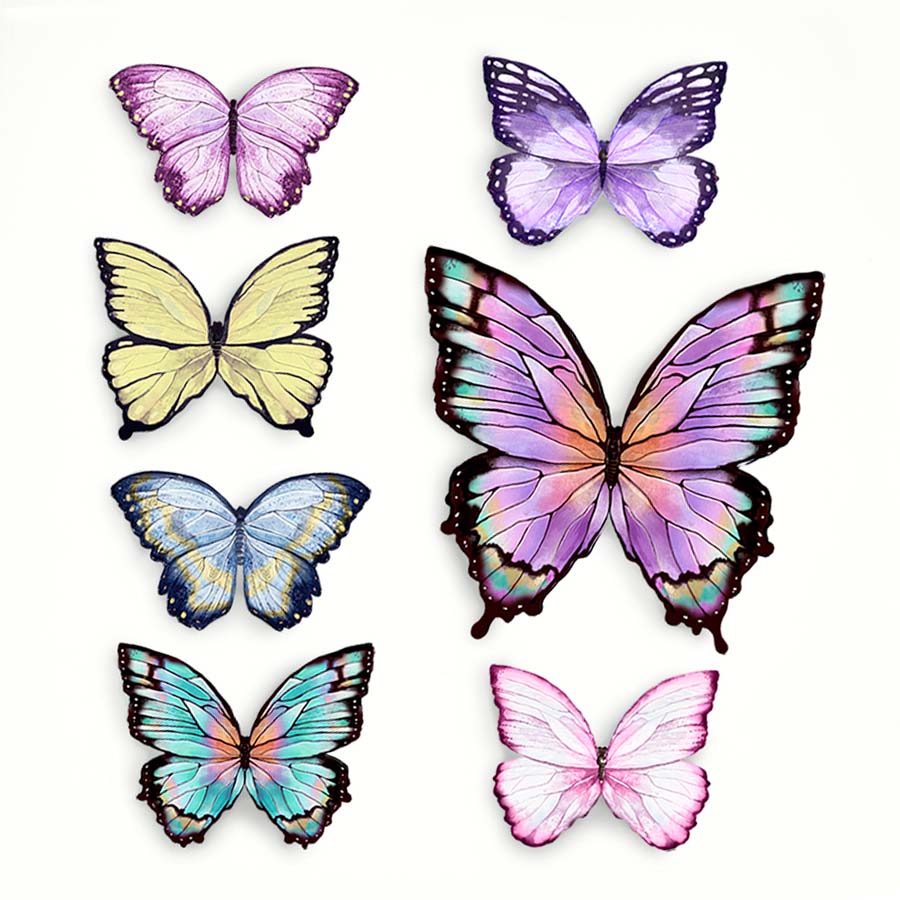 Butterfly Stickers, 7 Stickers