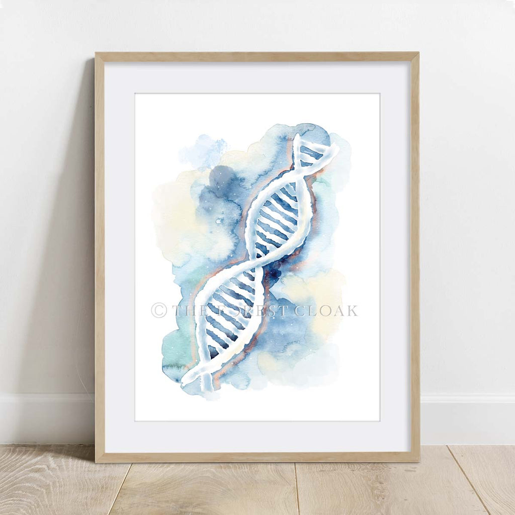 DNA, RNA, DNA Spiral,  Art poster set of 3
