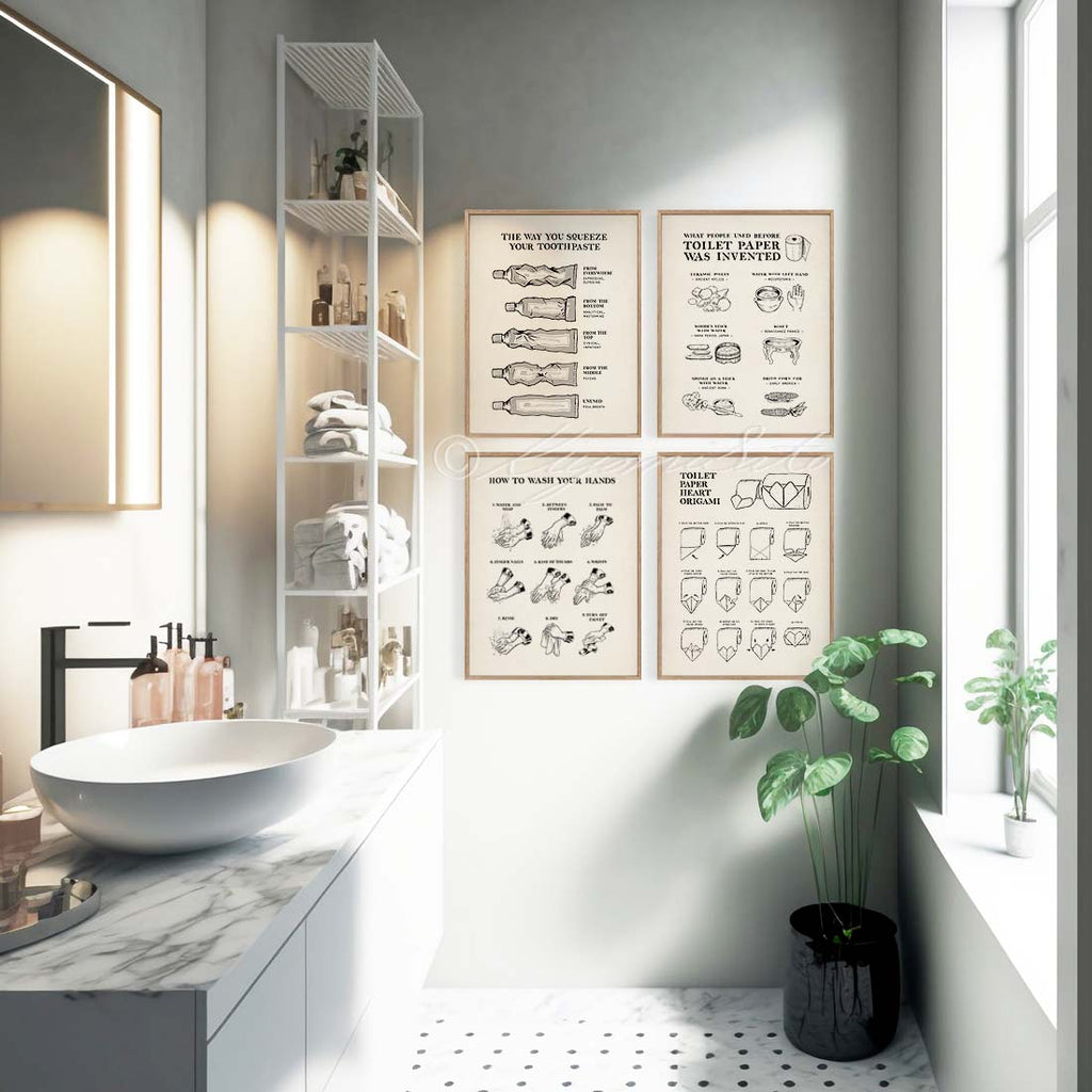 Bathroom Art Print set of 4