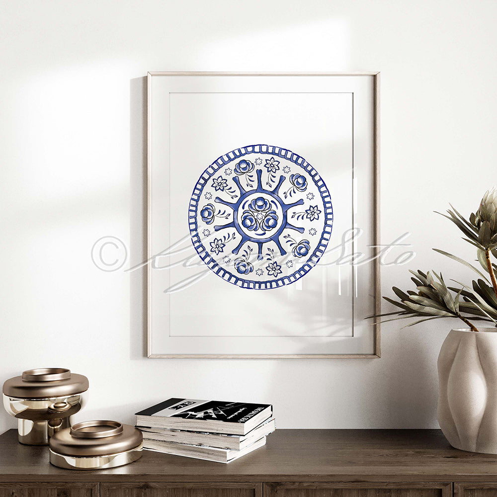Porcelain style Virus Art Print