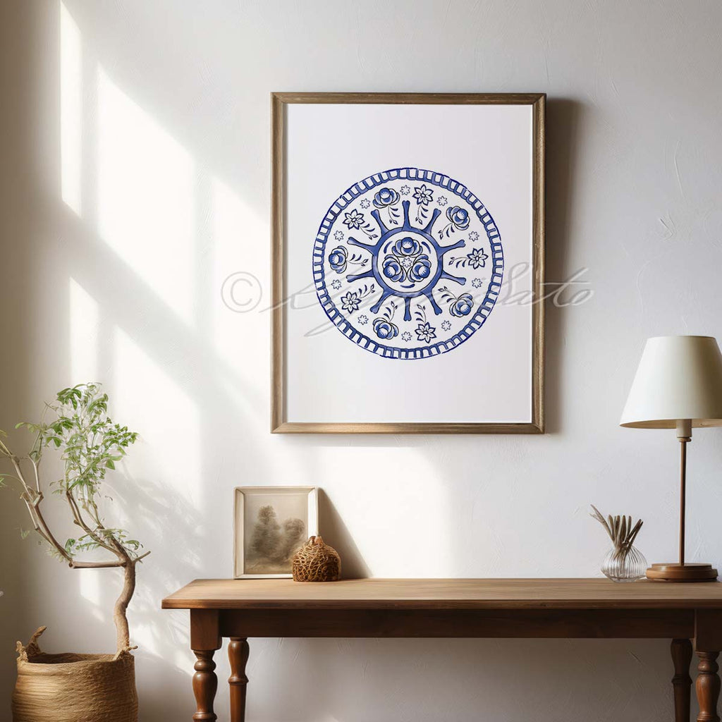 Porcelain style Virus Art Print