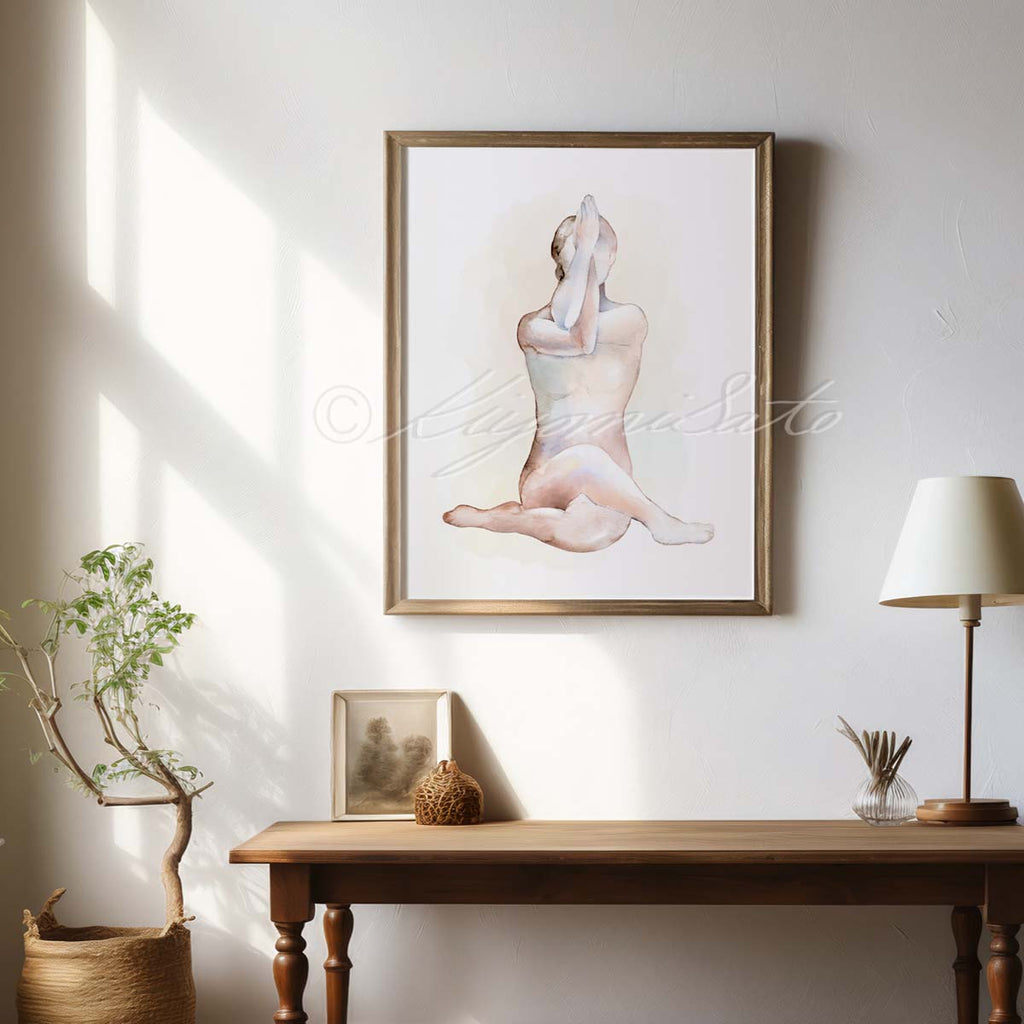 Meditation Pose Art Poster, Yoga, Orthopedics Decor