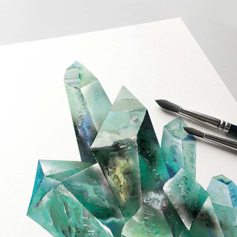 Emerald Quartz Crystal Art