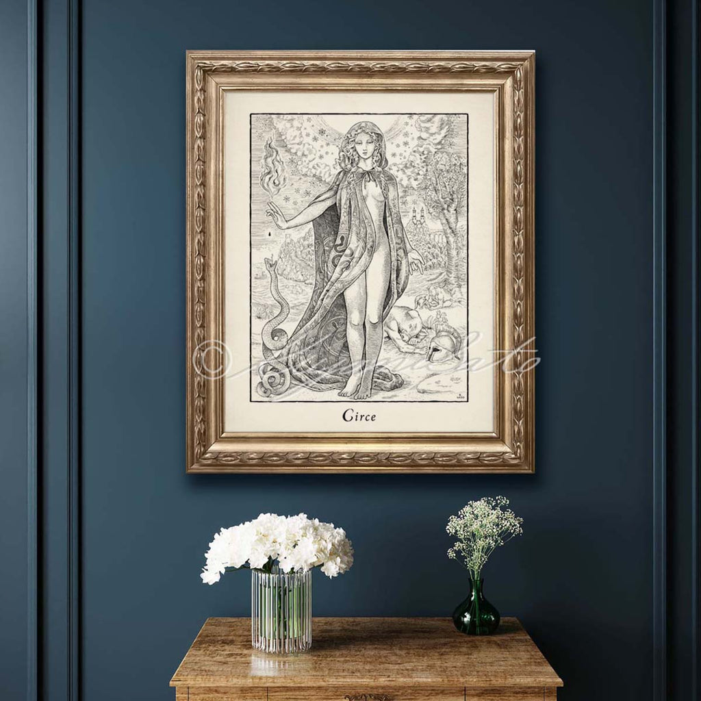 Circe, Greek Myth Art Poster, Orphic Myth Illustration