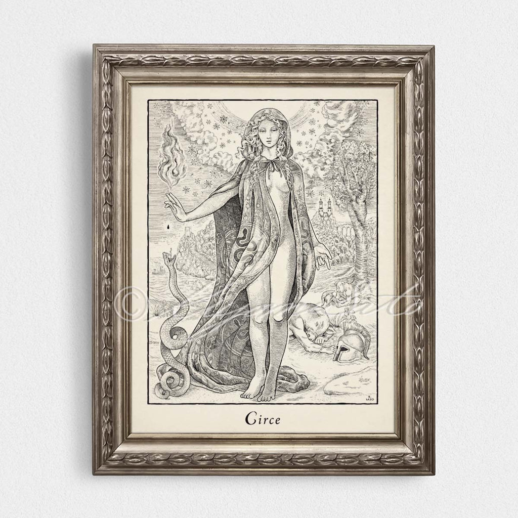 Circe, Greek Myth Art Poster, Orphic Myth Illustration
