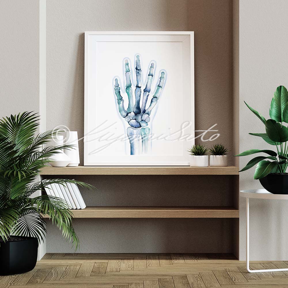 Abstract Art Hand Bones Posterior View