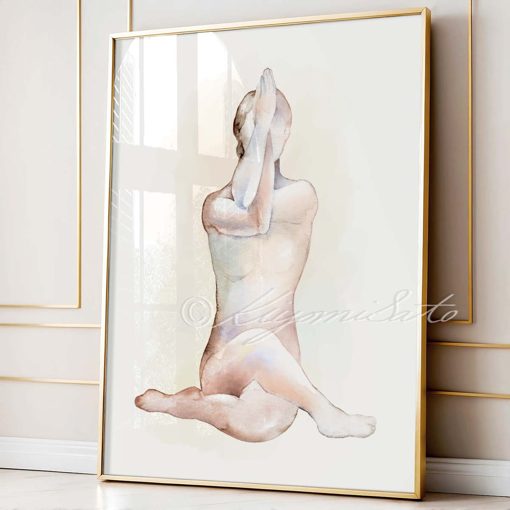 Meditation Pose Art Poster, Yoga, Orthopedics Decor