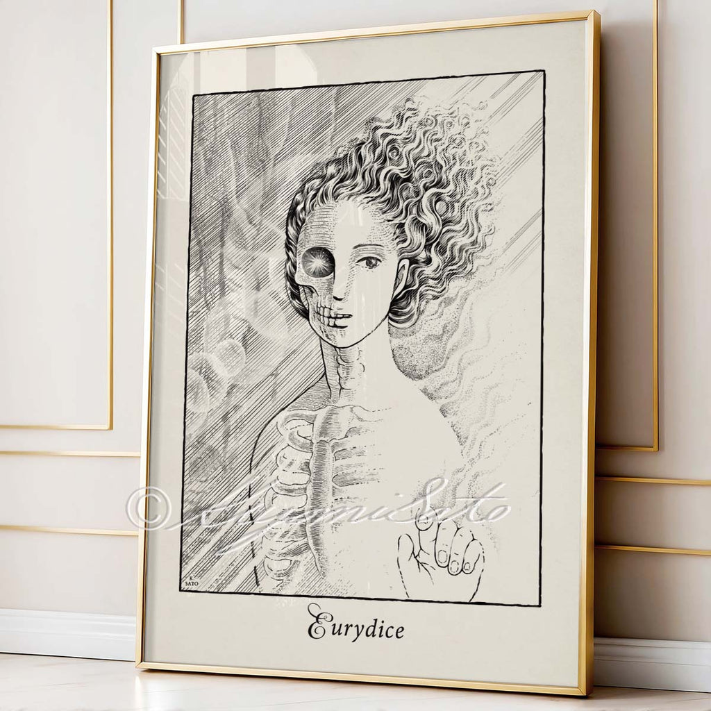 Eurydice, Greek Myth Art Poster, Orphic Myth Illustration