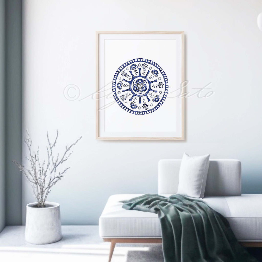 Porcelain style Virus Art Print