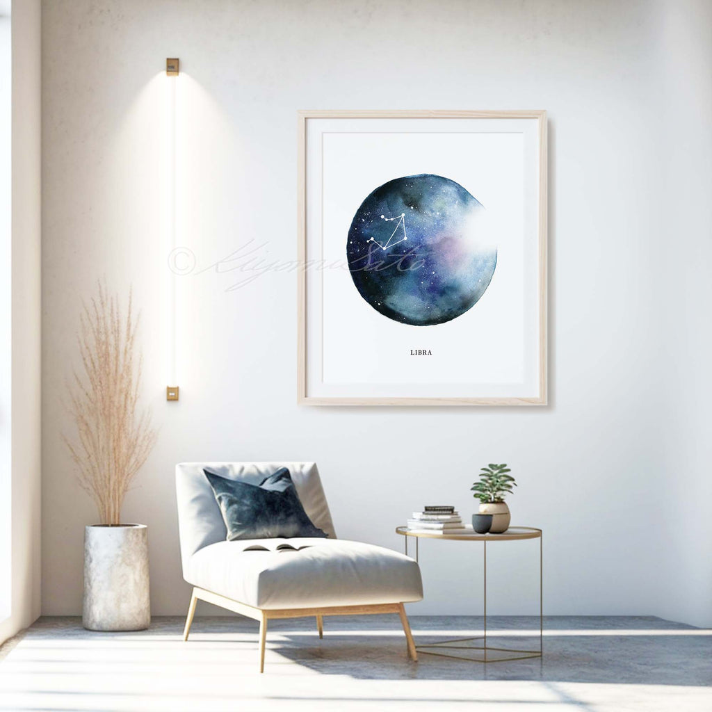 Libra Constellation Art, Astrological Sign art