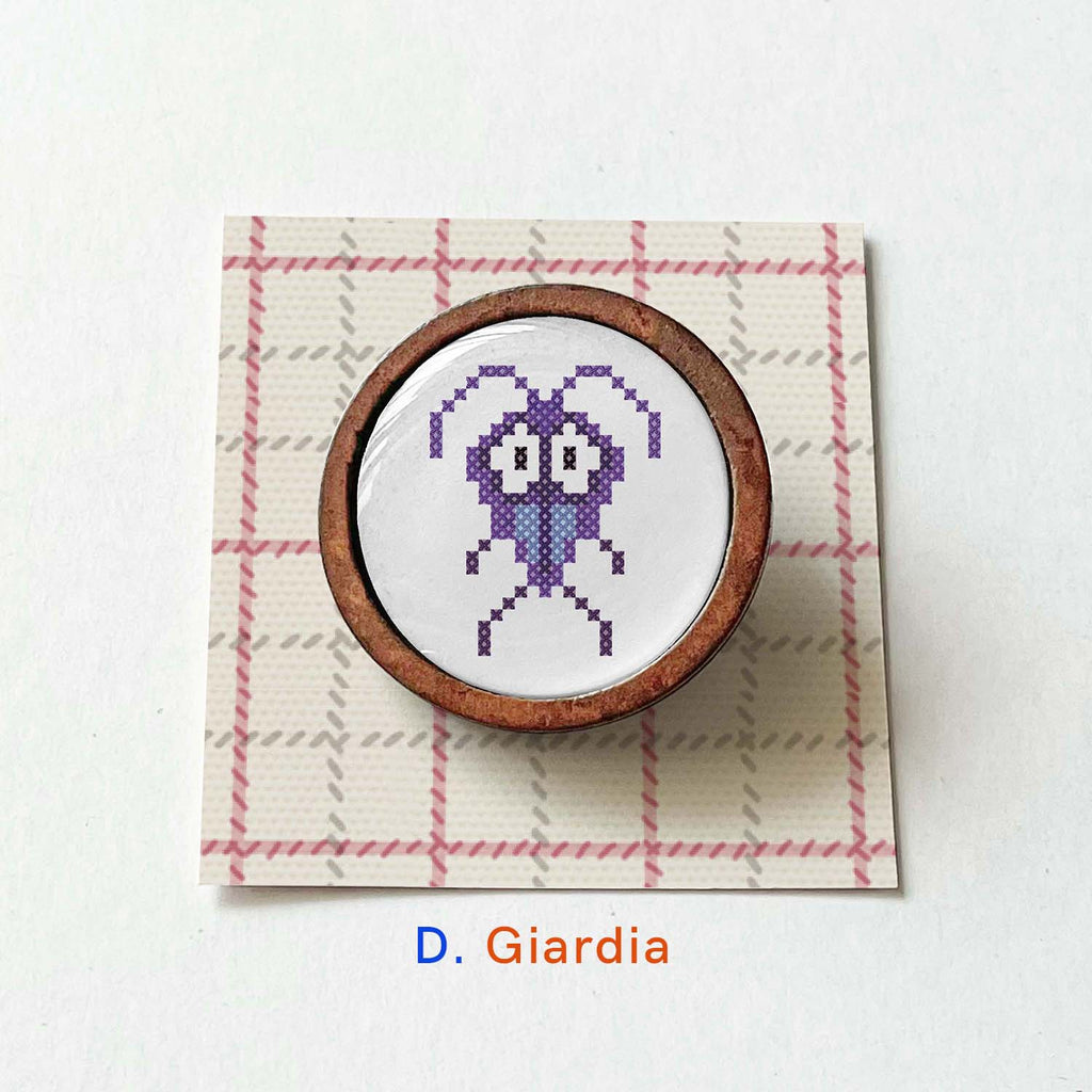 Parasite pin with wooden frame