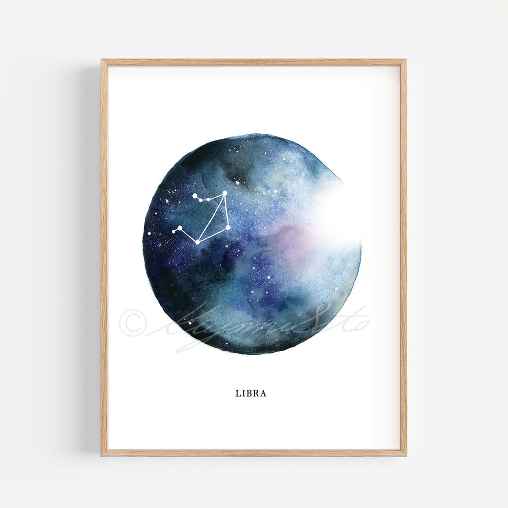 Libra Constellation Art, Astrological Sign art