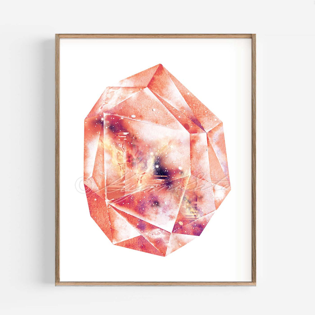 Orange Garnet Quartz Watercolor