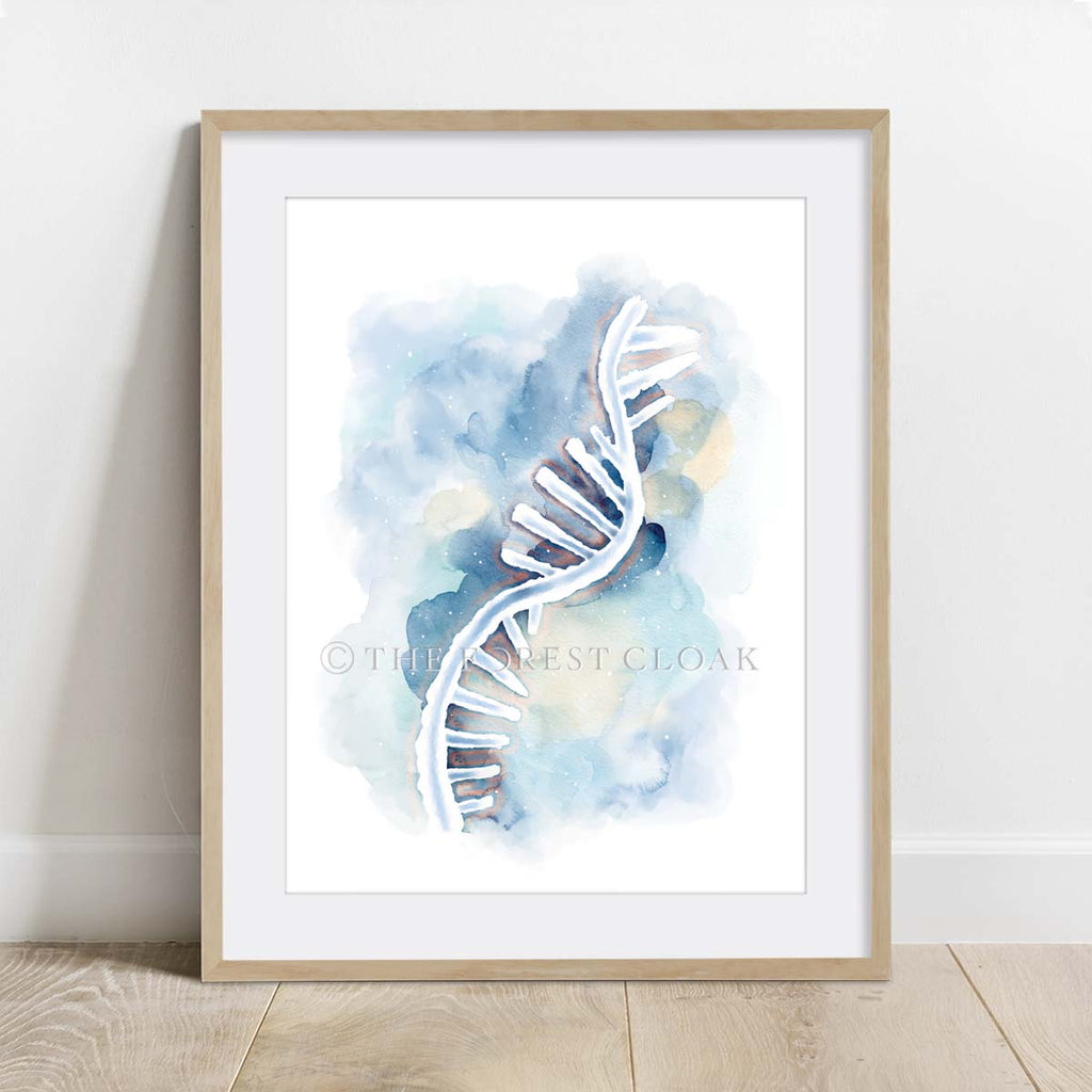 DNA, RNA, DNA Spiral,  Art poster set of 3