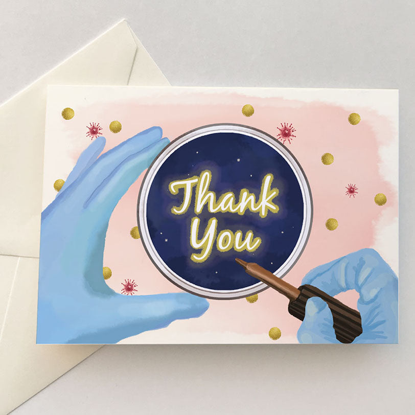 Thank You Card for Microbiology professor Chemistry Biology, Science professor with envelope