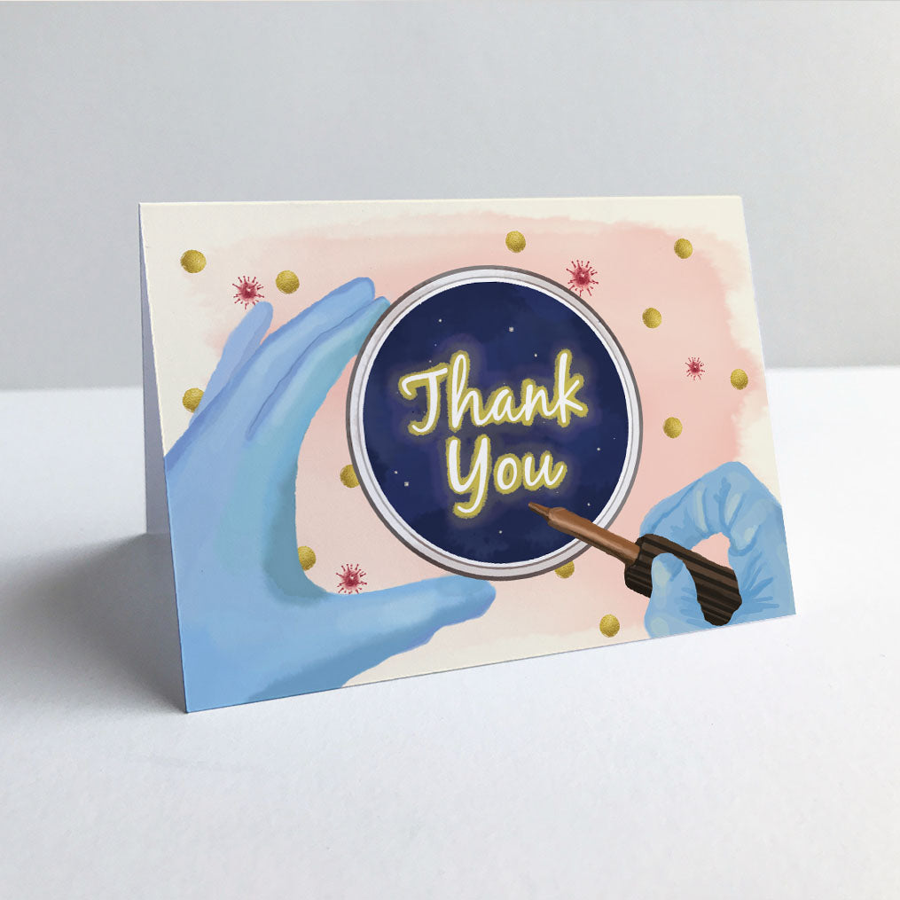 Thank You Card for Microbiology professor Chemistry Biology, Science professor with envelope