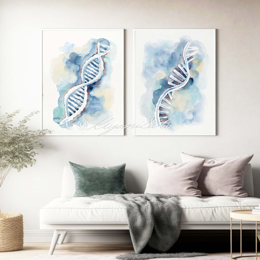 DNA RNA Abstract Art Poster Set