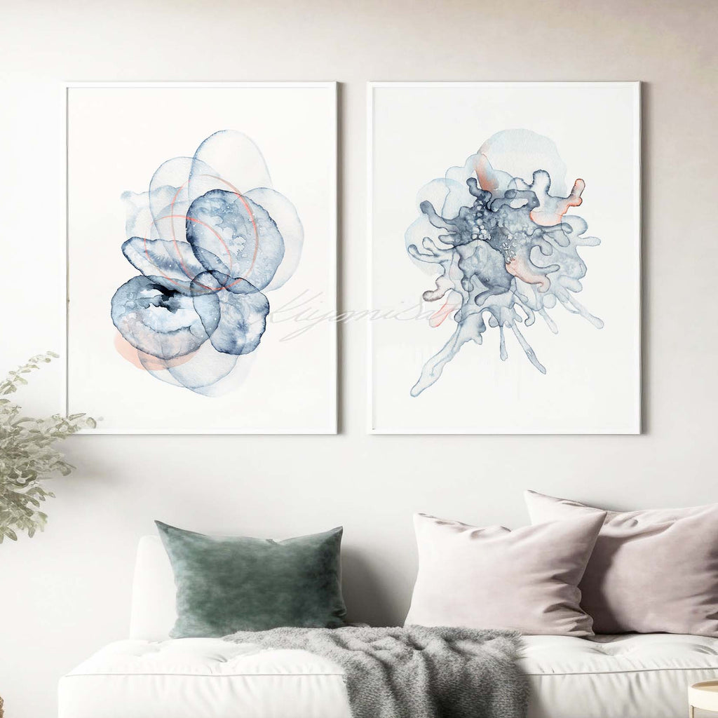 Resting Platelets & Activated Platelets Set of 2, Blood Cells Art