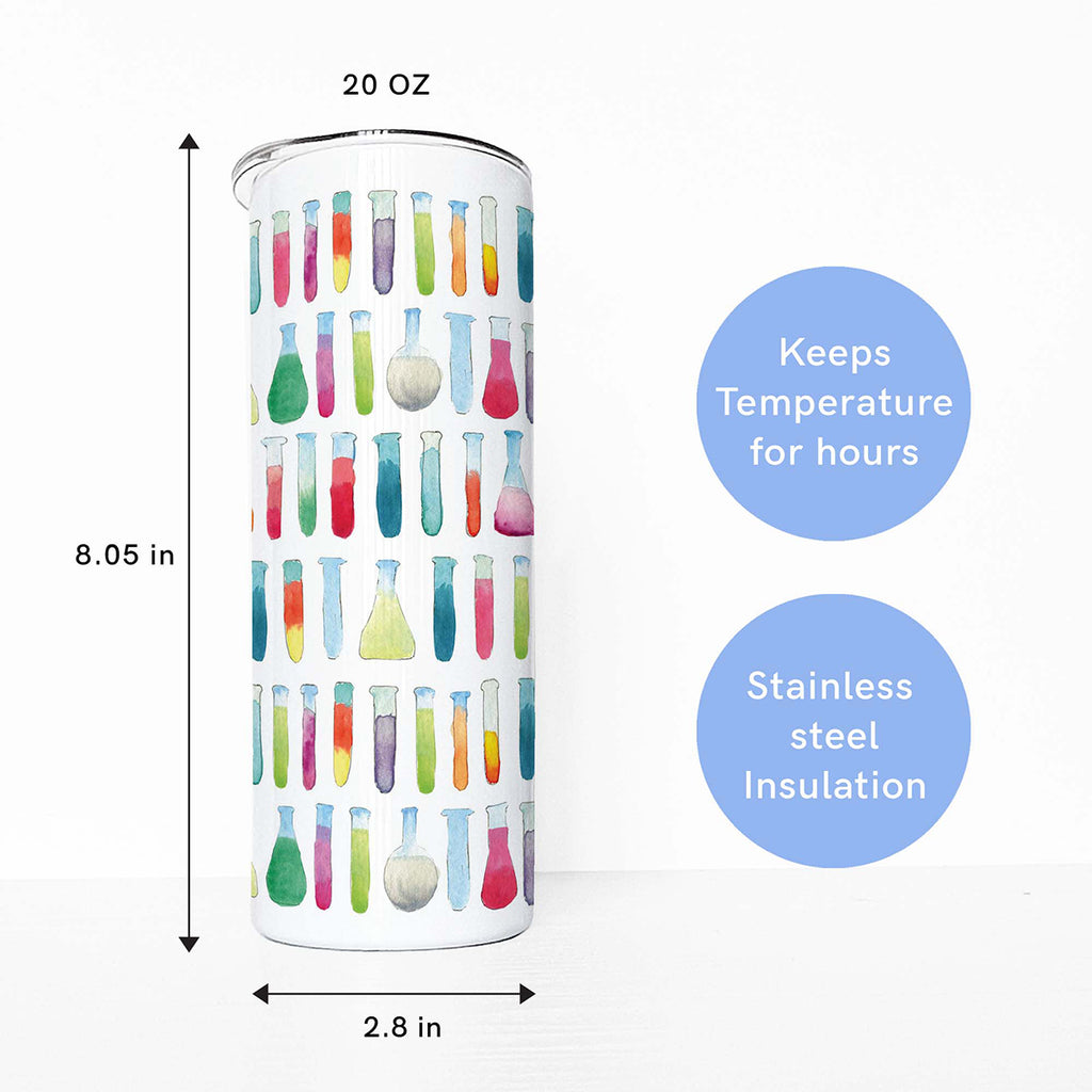 Test Tubes in Rainbow Color Tumbler 20 oz