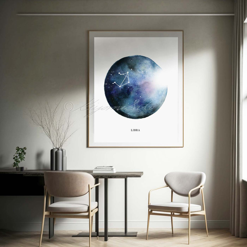 Libra Constellation Art, Astrological Sign art