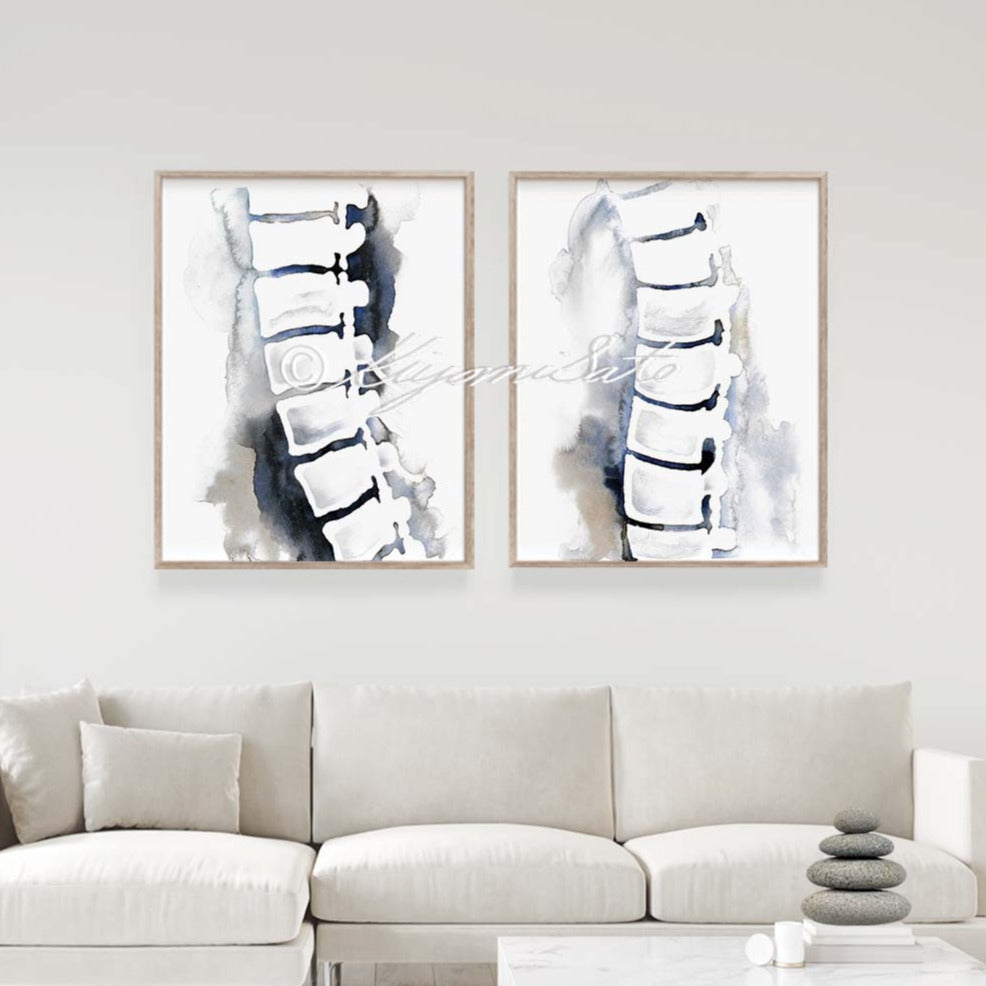 Spine Vertical Art Set of 2
