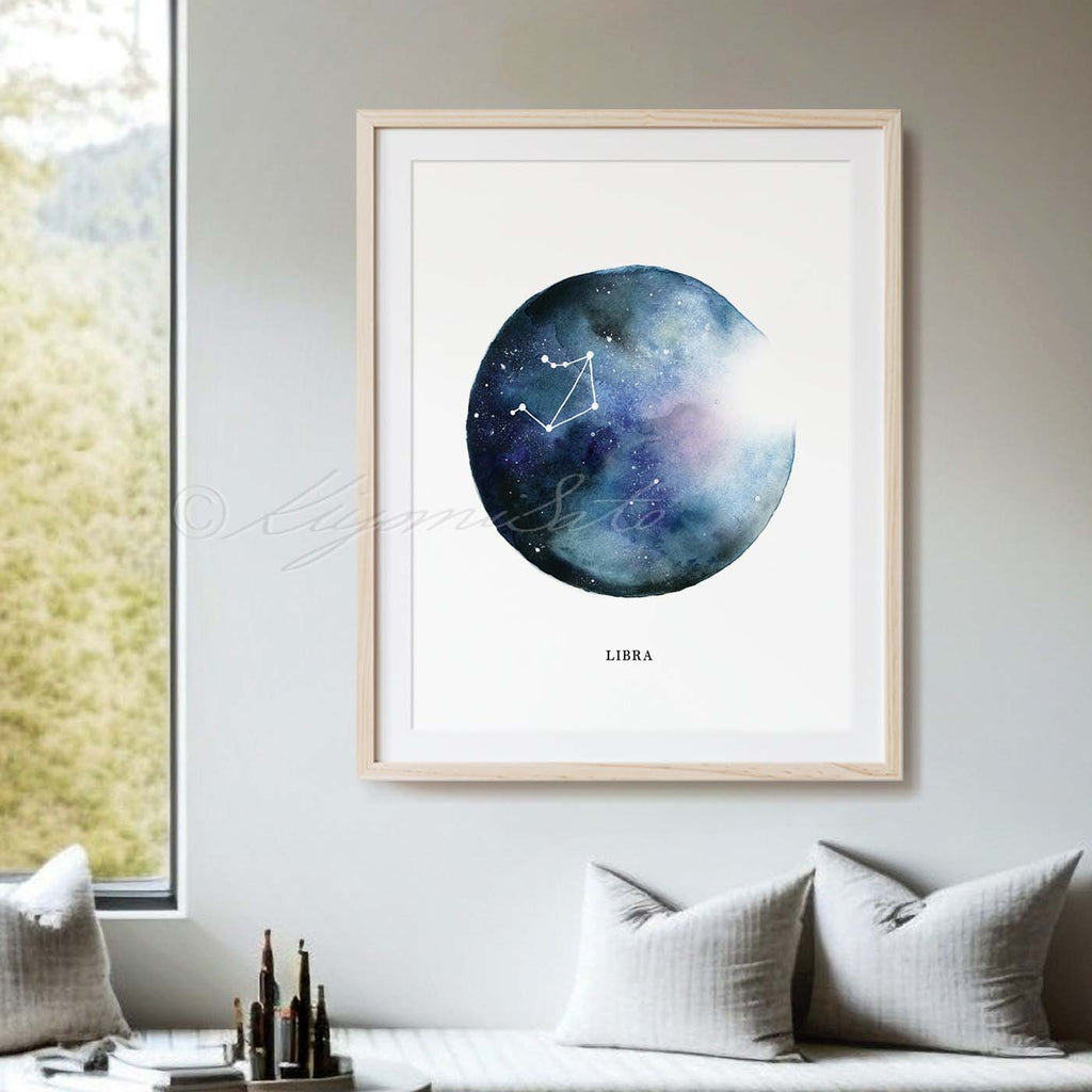 Libra Constellation Art, Astrological Sign art