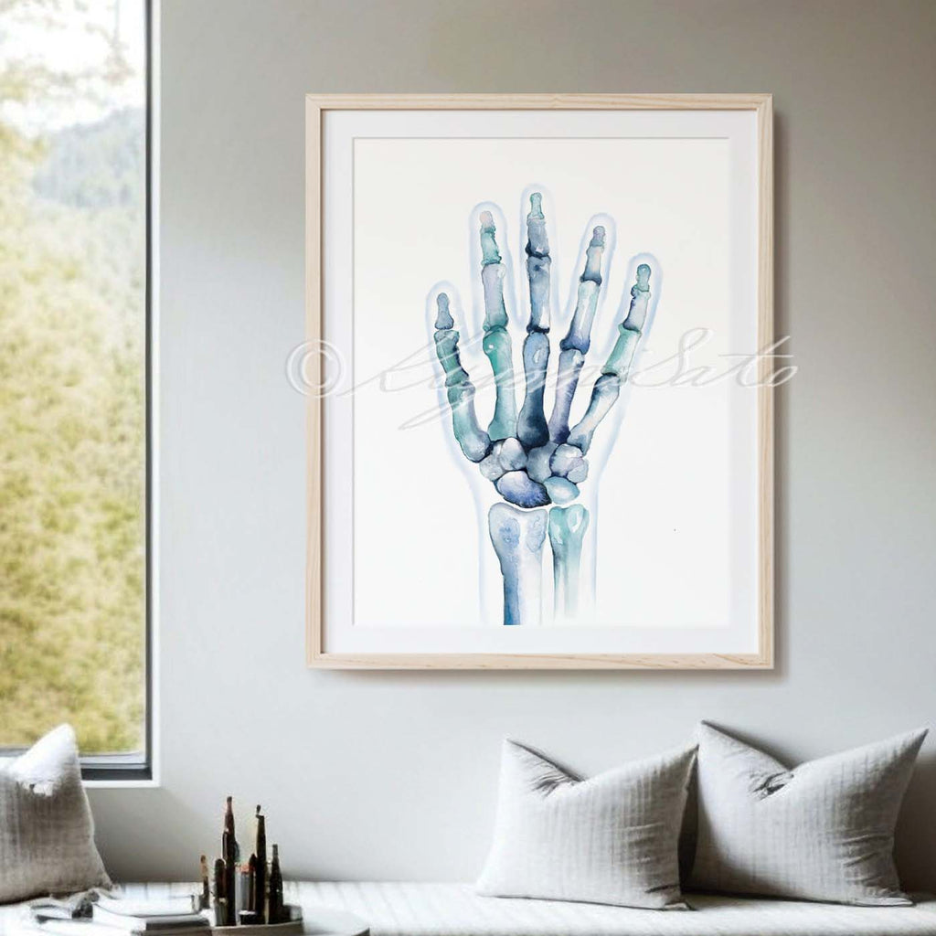 Abstract Art Hand Bones Posterior View