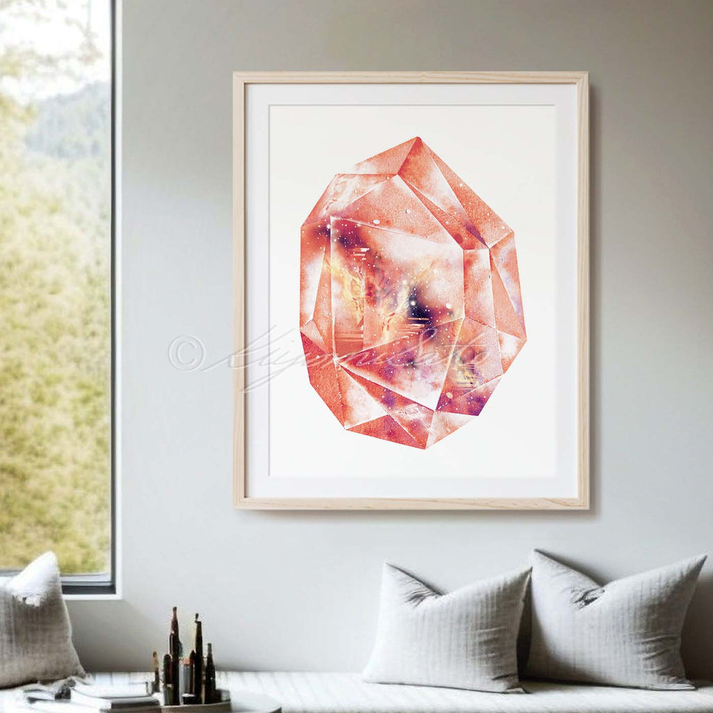 Orange Garnet Quartz Watercolor