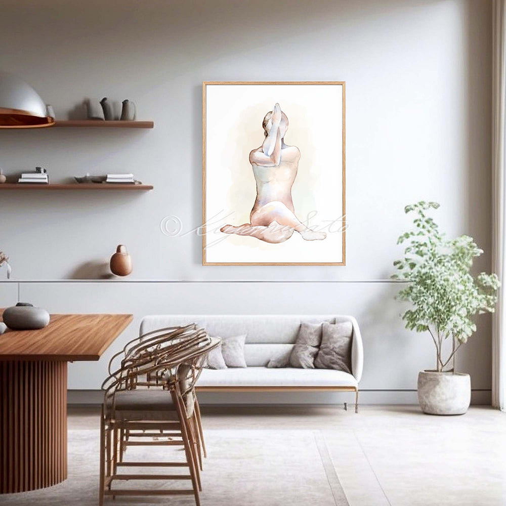Meditation Pose Art Poster, Yoga, Orthopedics Decor